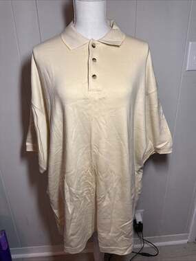 Naturalife 100% Cotton Tan Collard Men's 2XL Tshirt Dress Shirt Vintage FF